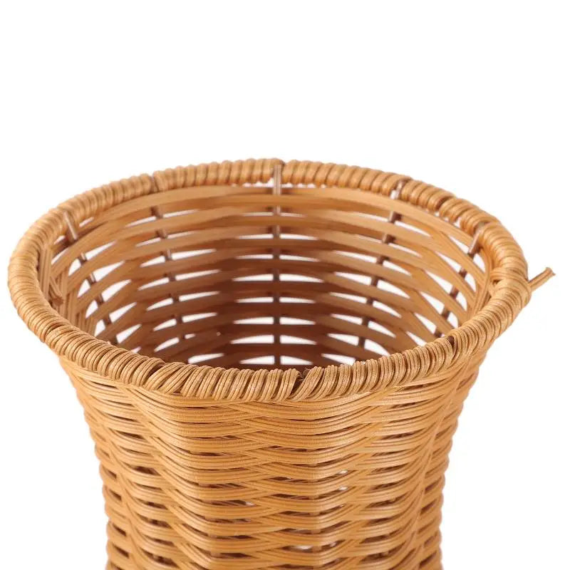 Large Rustic Rattan Floor Vase