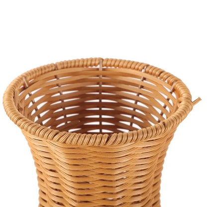 Large Rustic Rattan Floor Vase