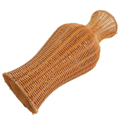 Large Rustic Rattan Floor Vase