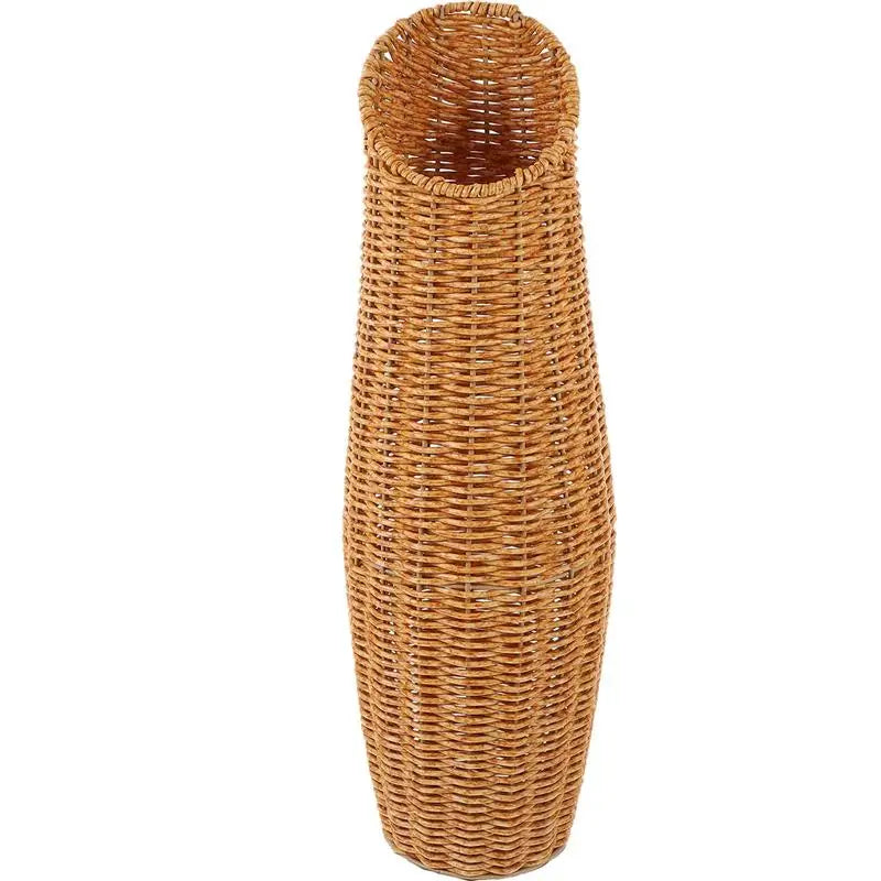 Large Rustic Rattan Floor Vase