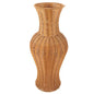 Large Rustic Rattan Floor Vase