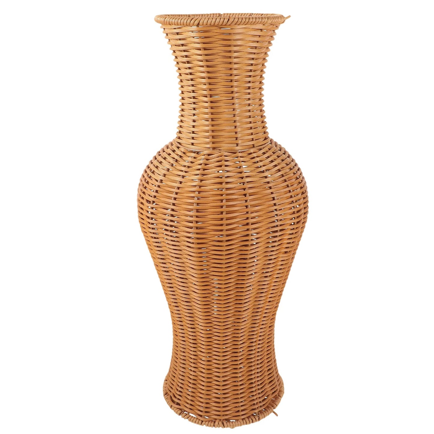 Large Rustic Rattan Floor Vase