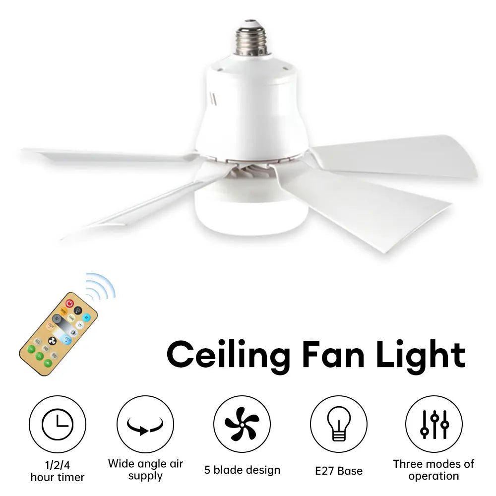 Large White E27 Remote Ceiling Fan