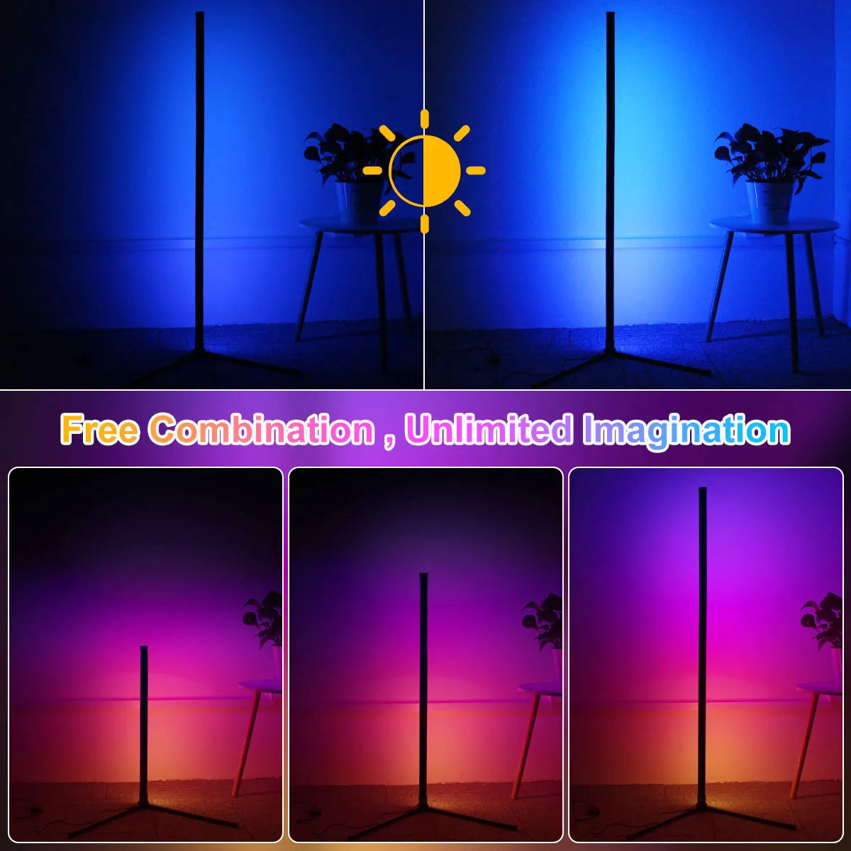 Leclstar 160cm RGB Dimmable Floor Lamp