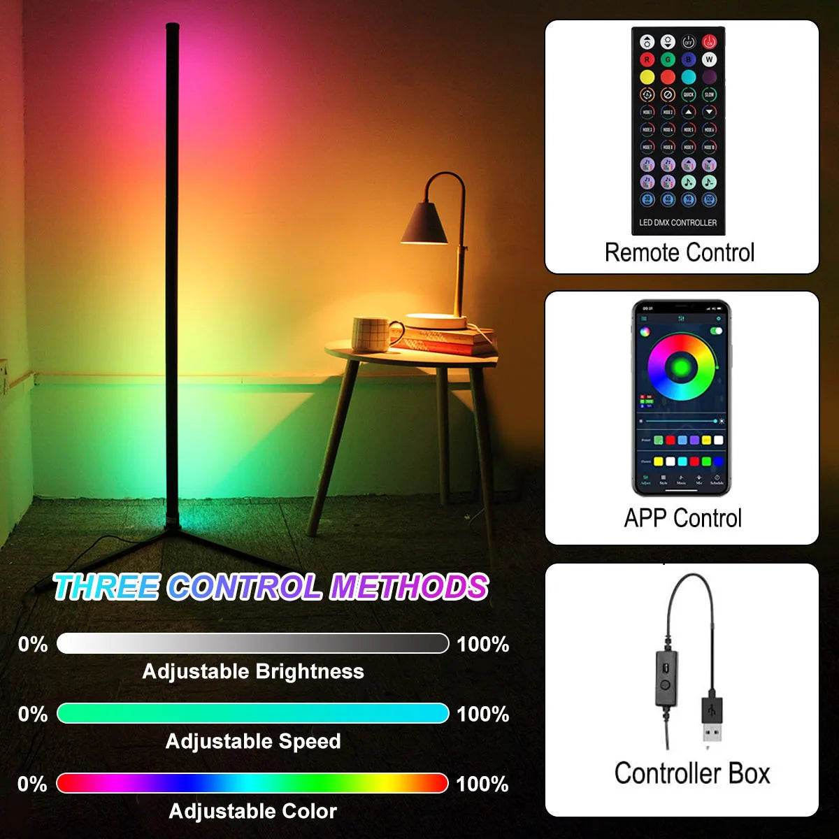 Leclstar 160cm RGB Dimmable Floor Lamp