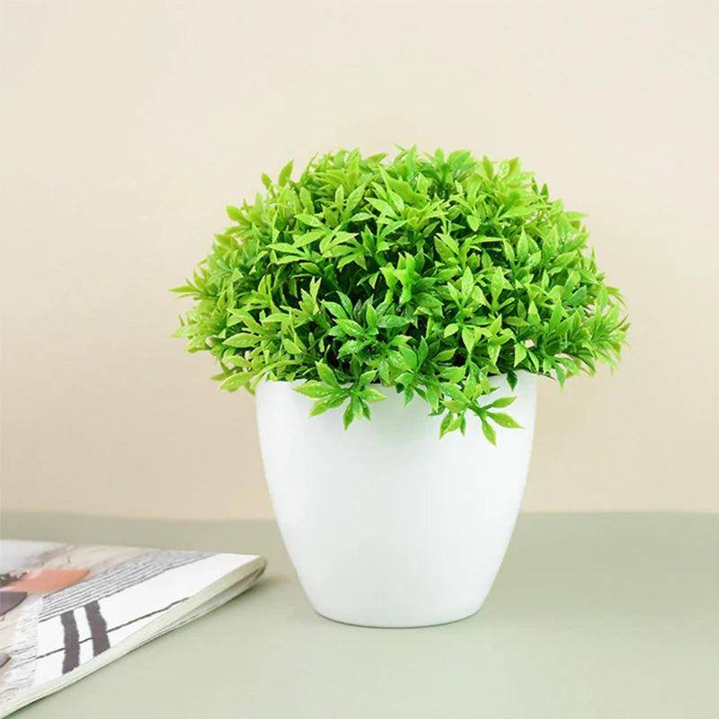 Lifelike Mini Green Bonsai Plant