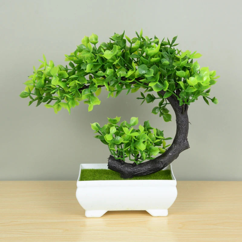 Lifelike Mini Green Bonsai Plant