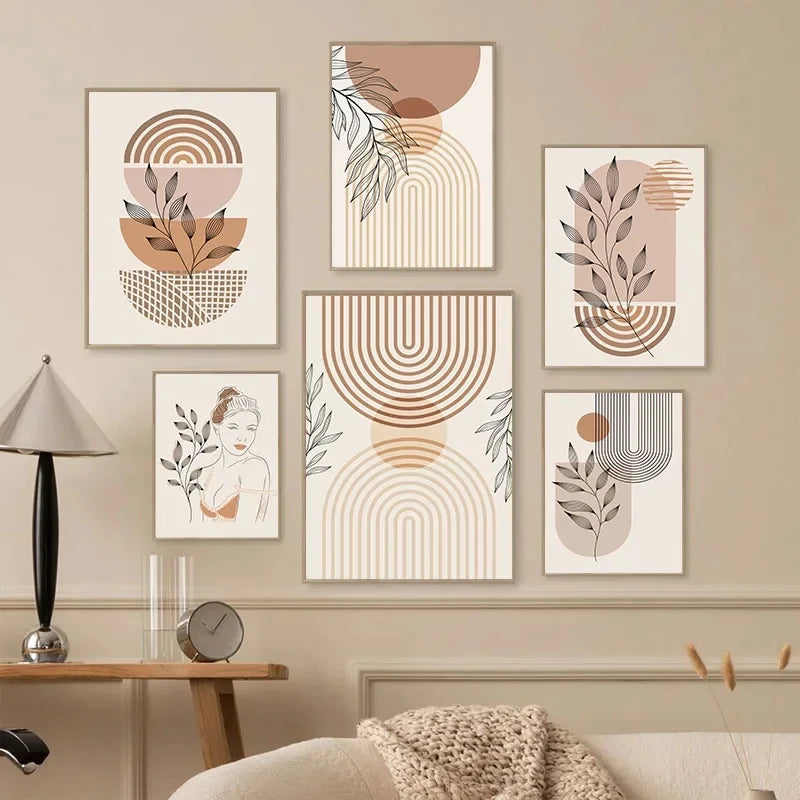 Light-coloured Bohemian Canvas Wall Art