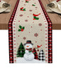 Linen Christmas Tree Ball Table Runner