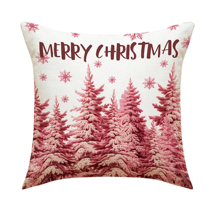 Linen Merry Christmas Pillow Cover 45x45cm