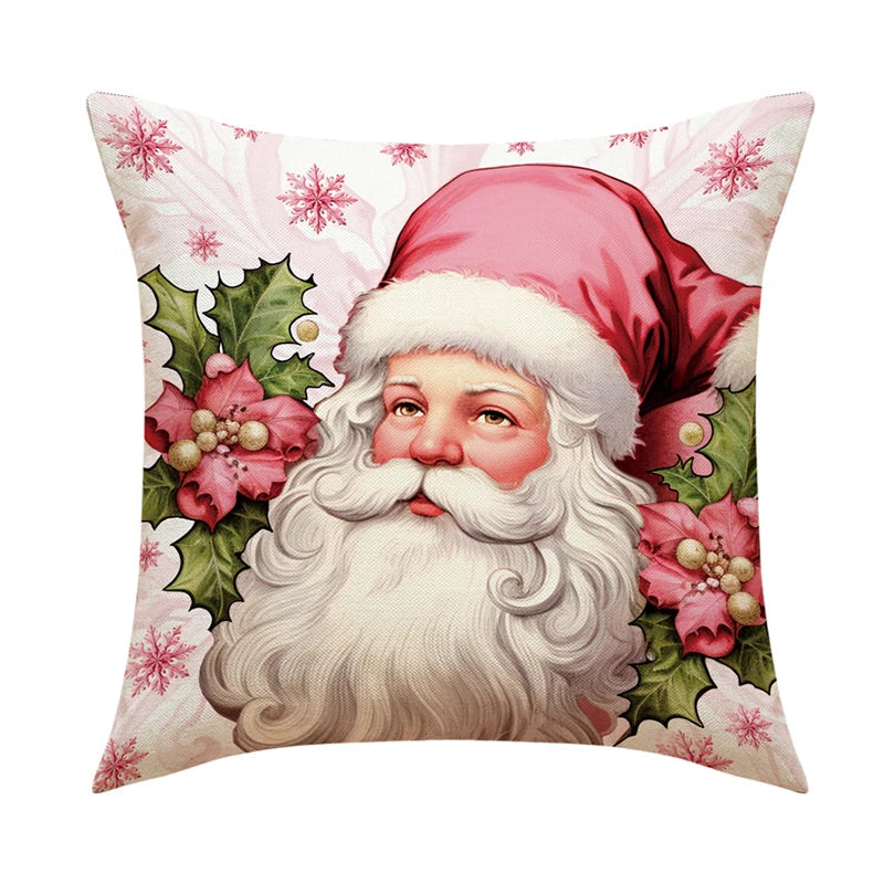 Linen Merry Christmas Pillow Cover 45x45cm