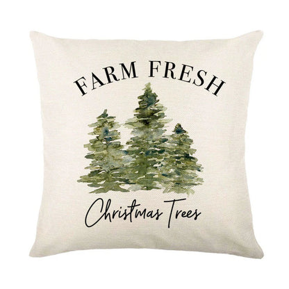 Linen Merry Christmas Pillow Cover 45x45cm