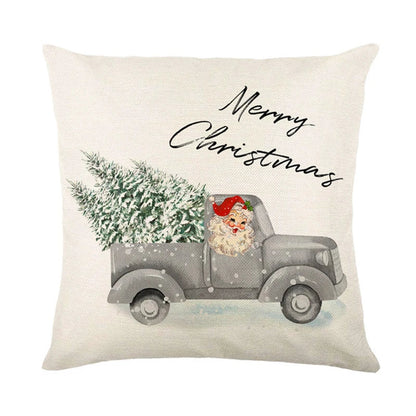 Linen Merry Christmas Pillow Cover 45x45cm