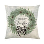 Linen Snowman Elk Xmas Pillow Cover