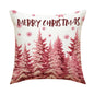 Linen Snowman Elk Xmas Pillow Cover