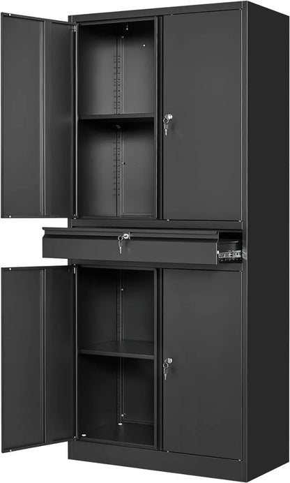 Lockable Black Metal Storage Cabinet