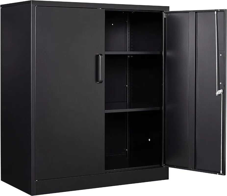 Lockable Black Metal Storage Cabinet