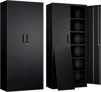 Lockable Black Metal Storage Cabinet