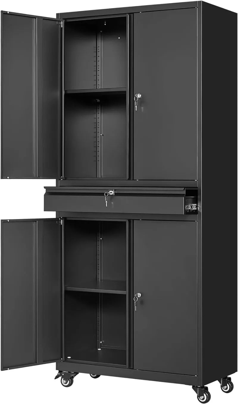 Lockable Black Metal Storage Cabinet