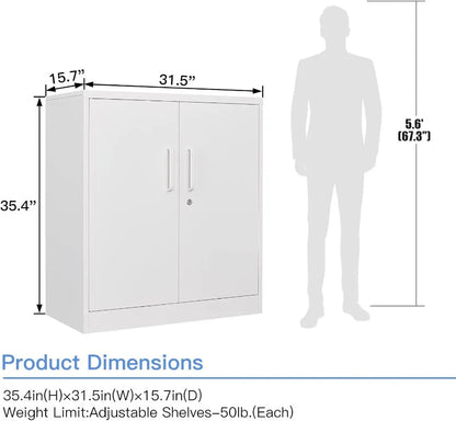 Lockable Black Metal Storage Cabinet