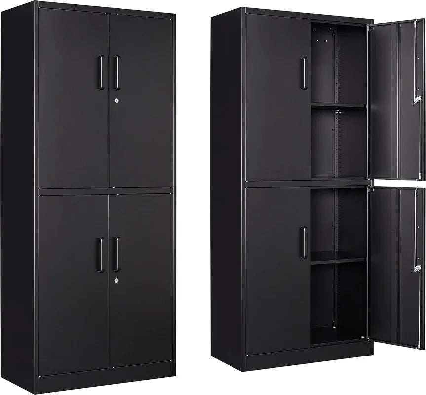 Lockable Black Metal Storage Cabinet