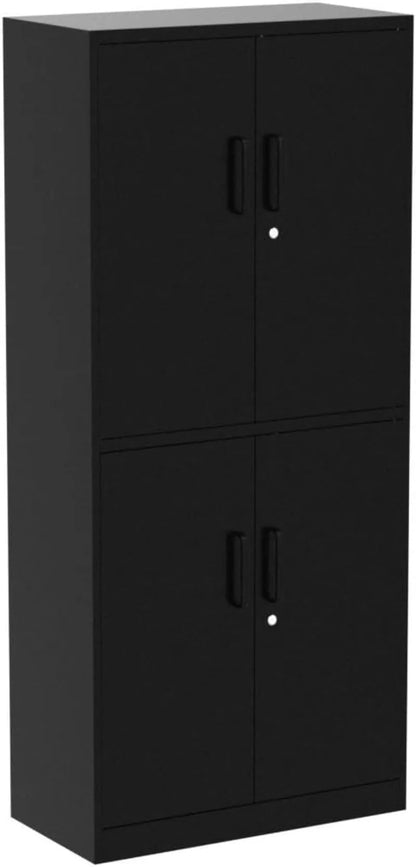 Lockable Black Metal Storage Cabinet