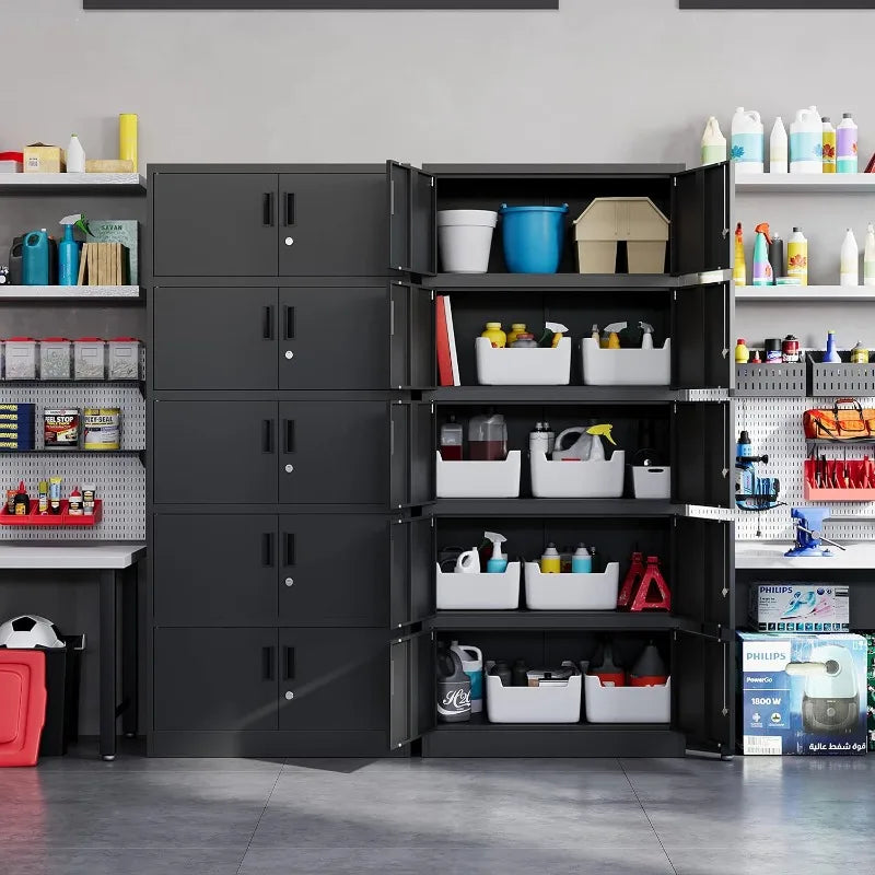 Lockable Black Metal Storage Cabinet