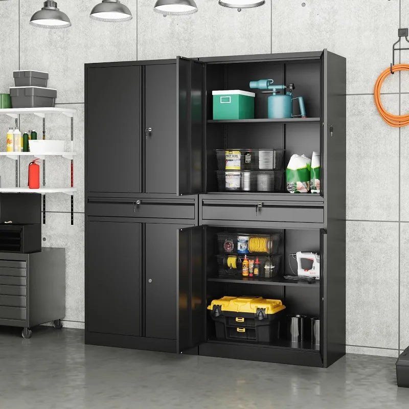 Lockable Black Metal Storage Cabinet