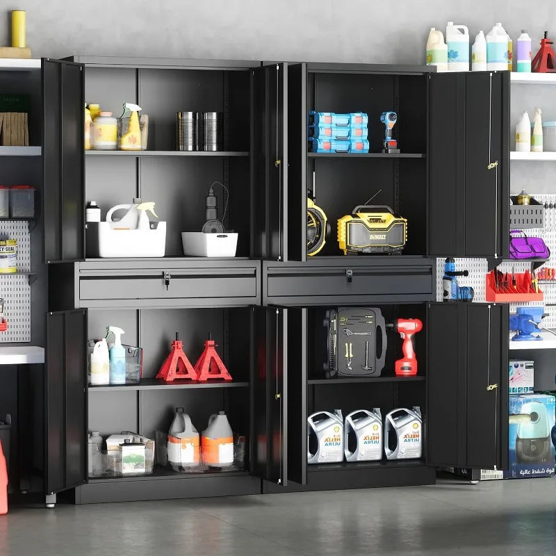 Lockable Black Metal Storage Cabinet