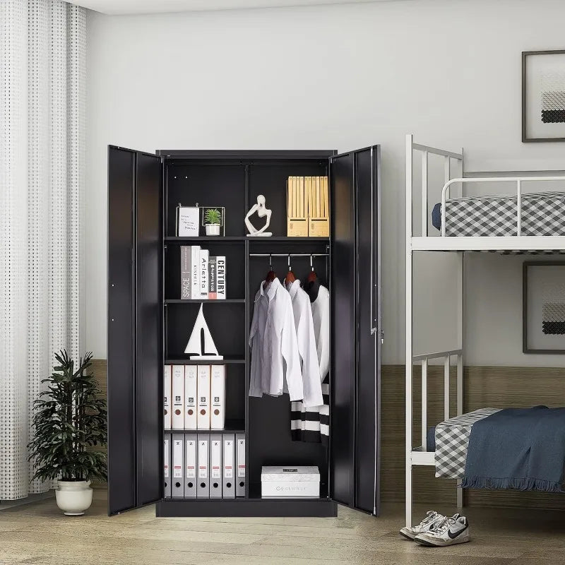 Lockable Black Metal Storage Cabinet