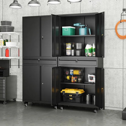 Lockable Black Metal Storage Cabinet