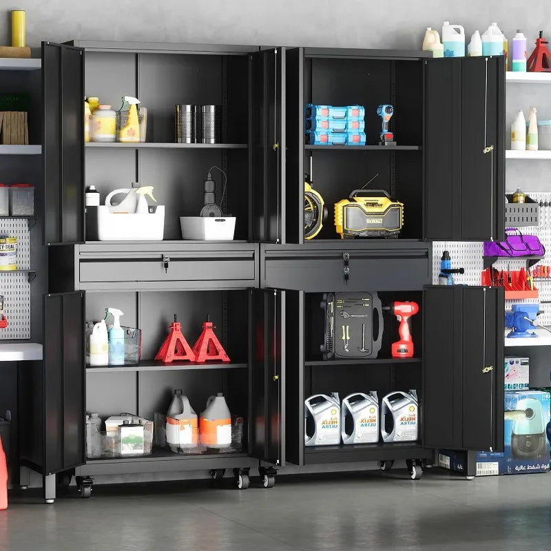 Lockable Black Metal Storage Cabinet