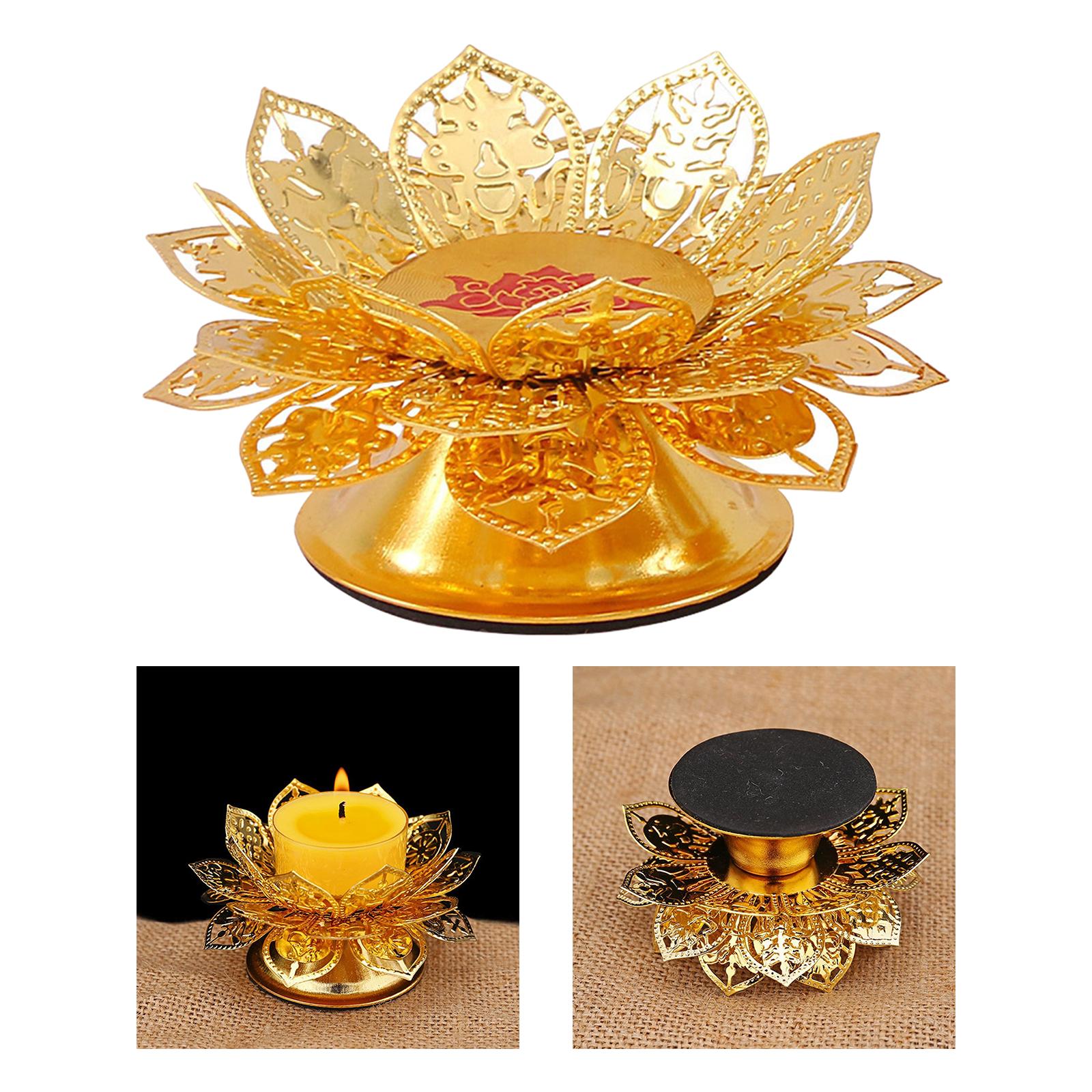 Lotus Flower Alloy Candlestick Holder