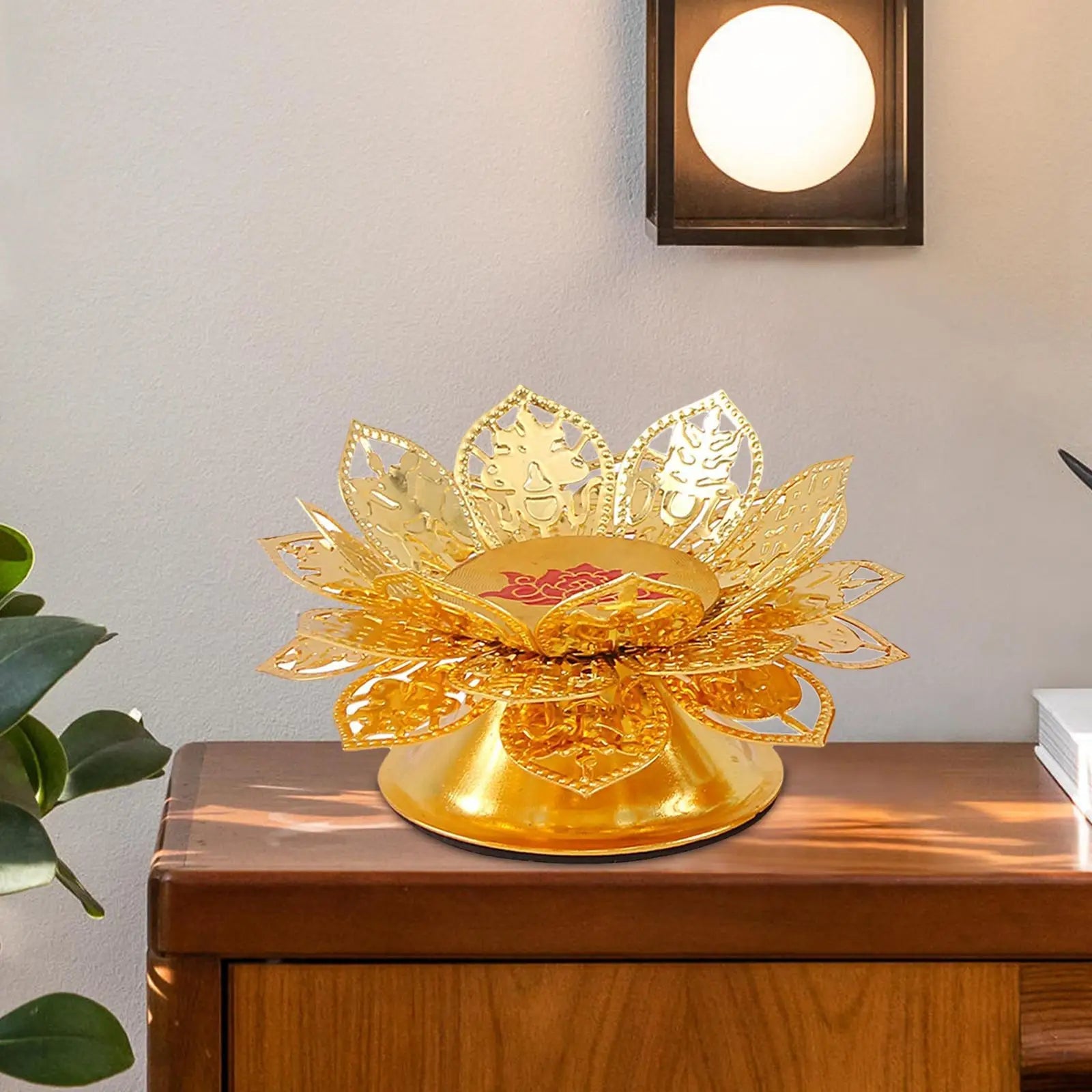 Lotus Flower Alloy Candlestick Holder