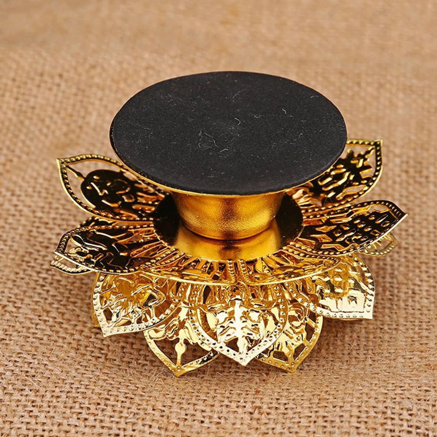 Lotus Flower Alloy Candlestick Holder