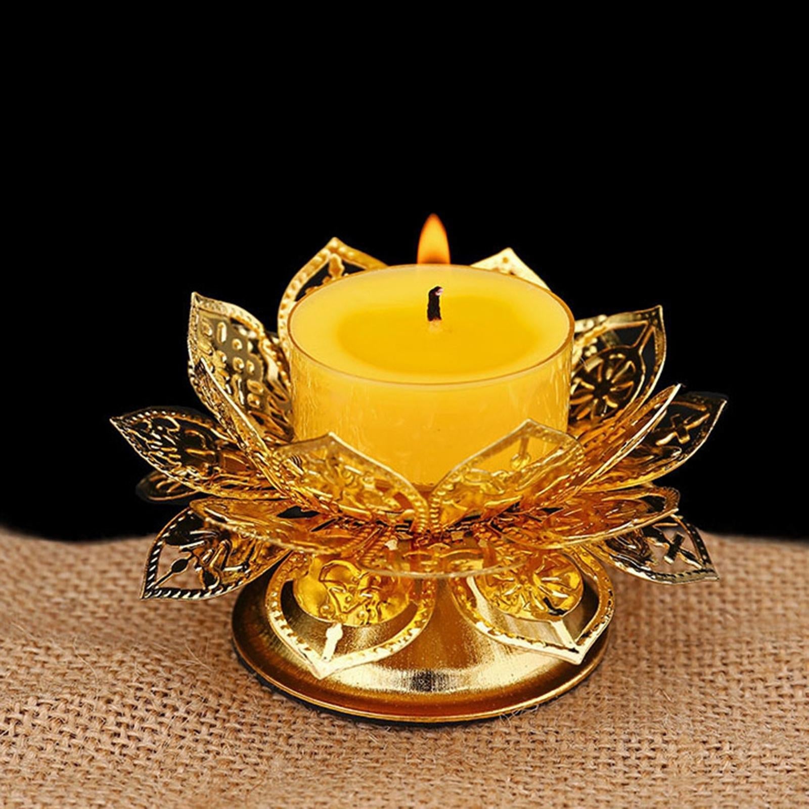 Lotus Flower Alloy Candlestick Holder