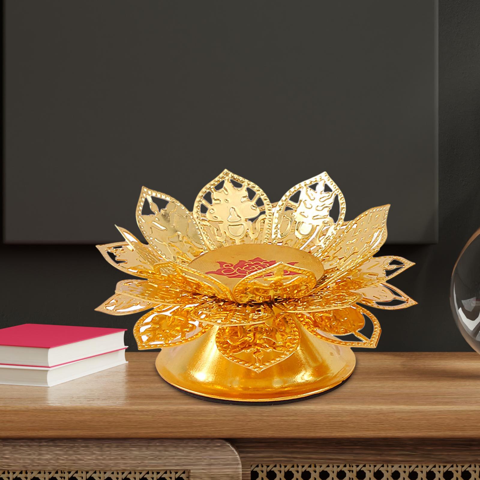 Lotus Flower Alloy Candlestick Holder