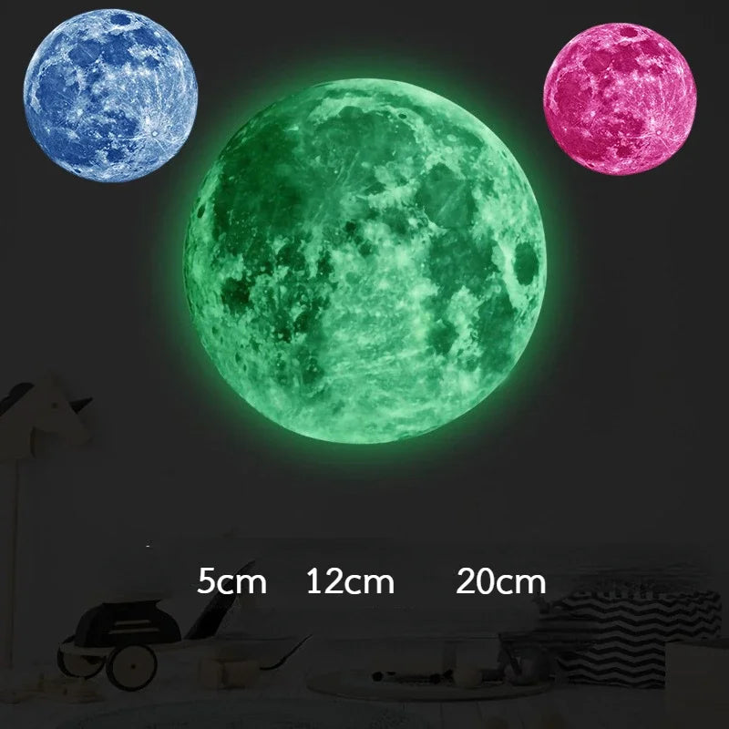 Luminous 3D Moon Wall Sticker