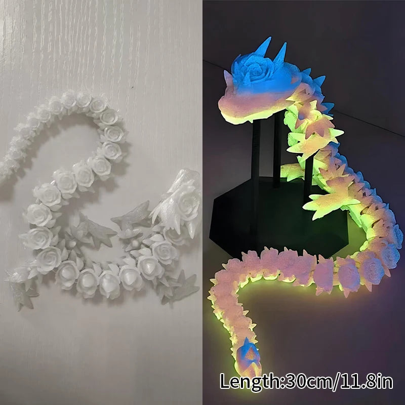 Luminous 3D Printed Flexible Dragon