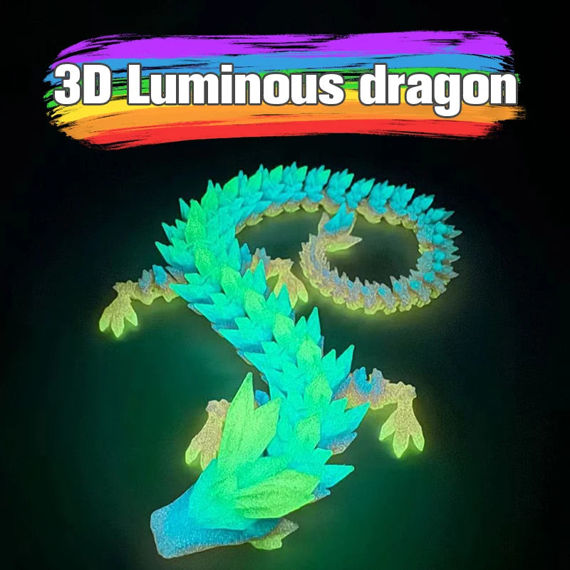 Luminous 3D Printed Flexible Dragon