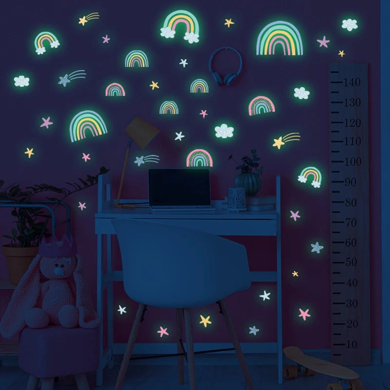 Luminous Rainbow Wall Stickers for Kids