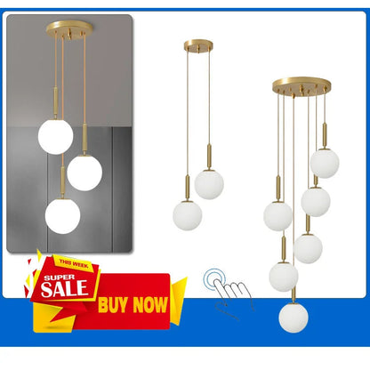 Luxurious Gold Glass Pendant Lamp