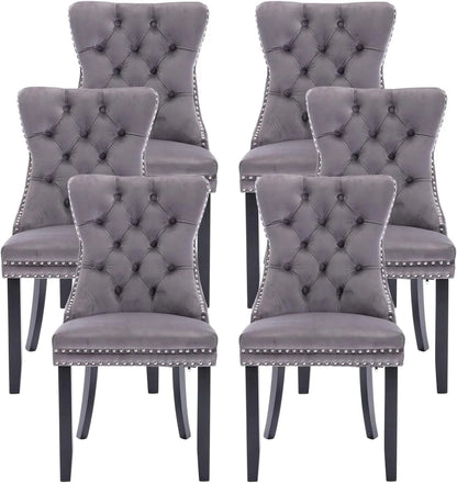 Luxurious Leather Dining Chairs Set