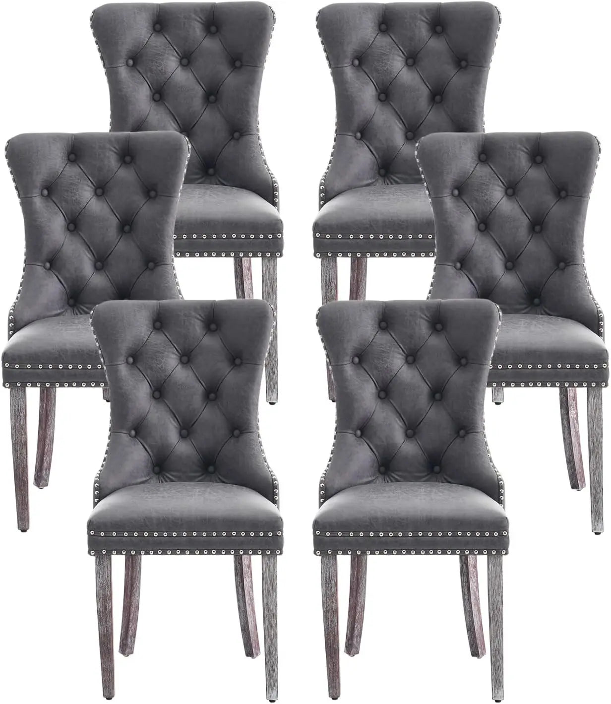 Luxurious Leather Dining Chairs Set