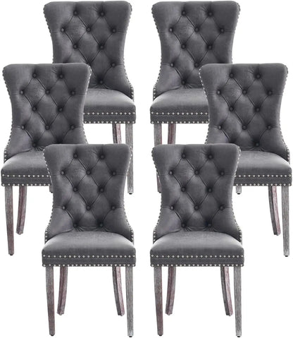 Luxurious Leather Dining Chairs Set