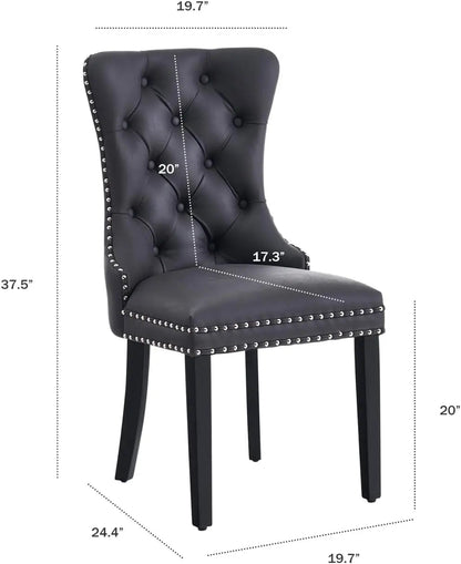 Luxurious Leather Dining Chairs Set