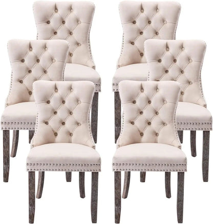 Luxurious Leather Dining Chairs Set