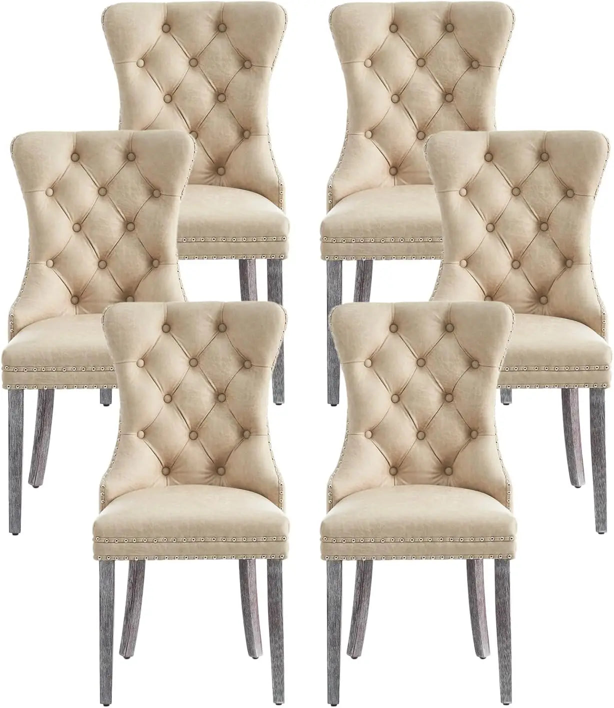 Luxurious Leather Dining Chairs Set