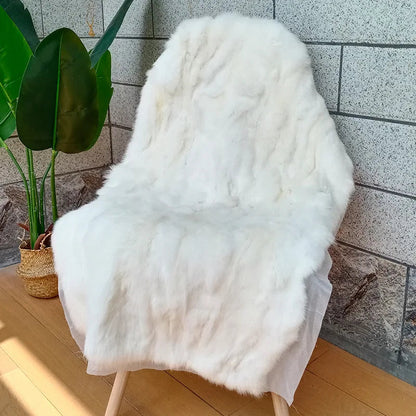 Luxurious Natural Rabbit Fur Throw