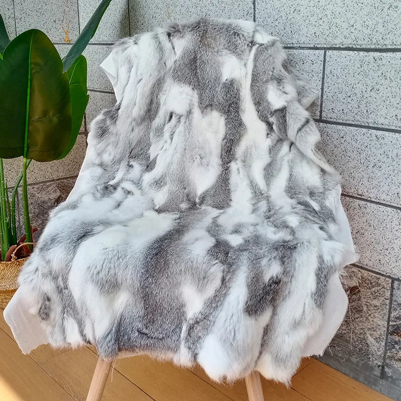 Luxurious Natural Rabbit Fur Throw